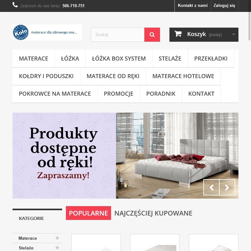 Materac lateksowy 140x200 w Kole